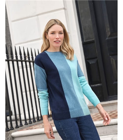 Cashmere Blend Vertical Stripe Sweater
