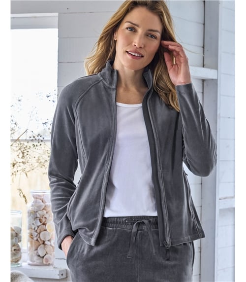 Placid Velour Zip Through Jumper