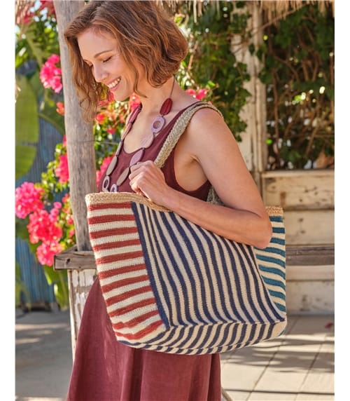 Large Stripe Straw Bag