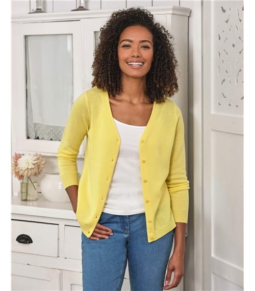 Cashmere Merino Classic V Neck Cardigan