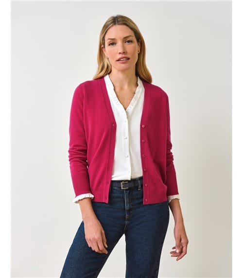 Kaschmir Strickjacke mit V-Ausschnitt