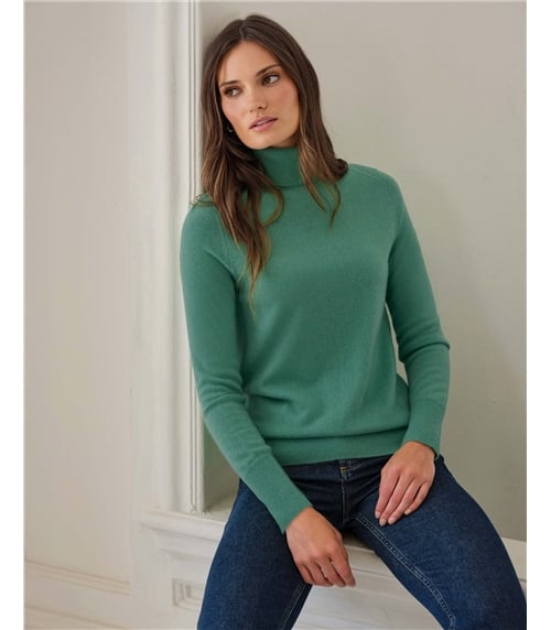 Womens Cashmere Turtle Neck Sweater