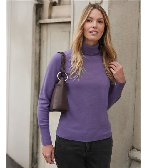 Womens Cashmere Turtle Neck Sweater