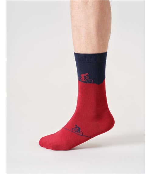 Mens Mountain Bike Bamboo Crew Socks