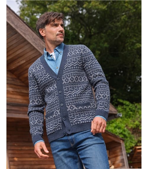 V Neck Fairisle Cardigan
