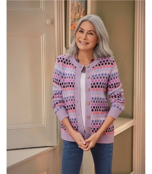 Multi Spot Stripe Cardigan