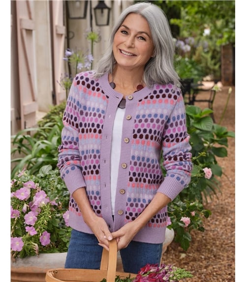 Multi Spot Stripe Cardigan