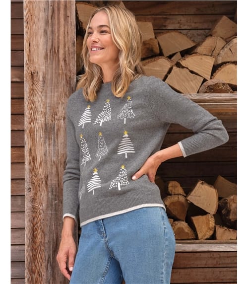 Embroidered Christmas Tree Jumper