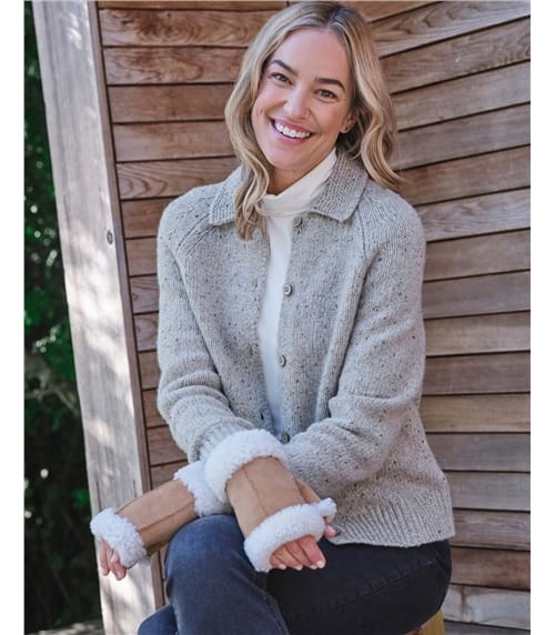Nep Wool Collared Cardigan