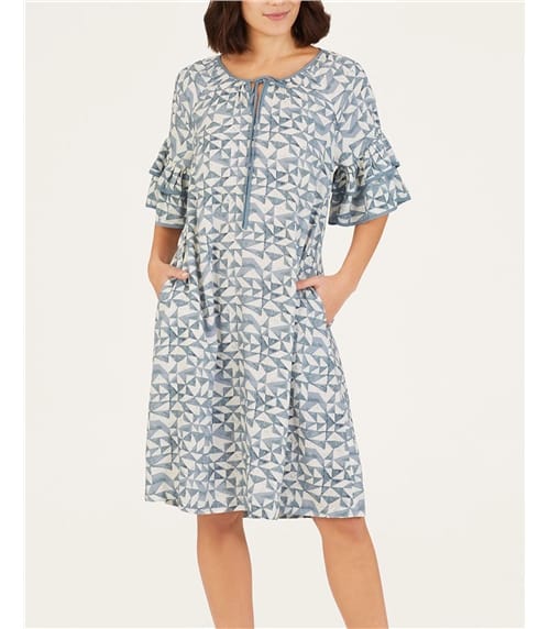 Skye Lenzing Ecovero Ruffle Sleeve Shift Dress