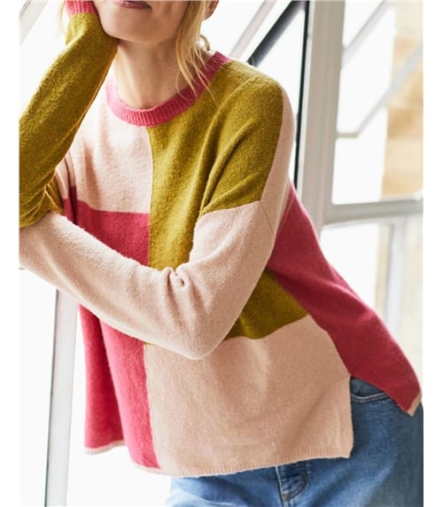 Stef Organic Cotton Fluffy Colour Block Jumper