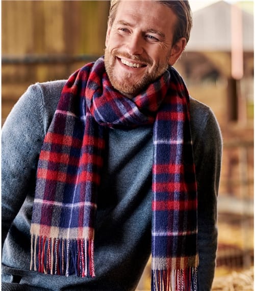 Écharpe à carreaux - Homme - Pur Mérinos