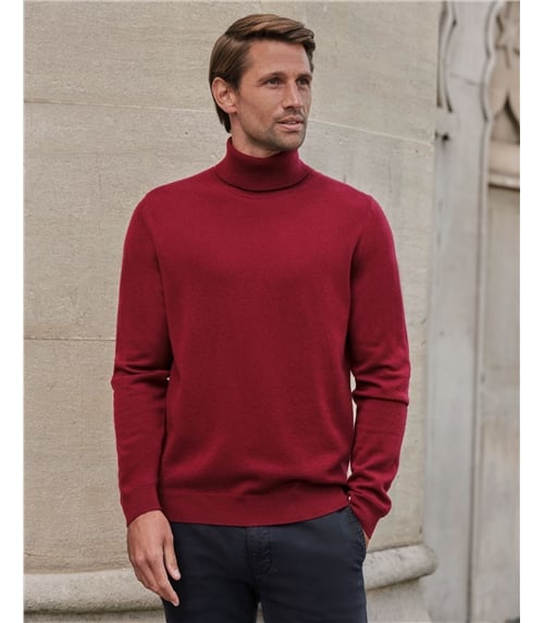 Mens Cashmere Roll Neck Sweater