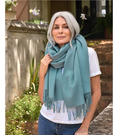 Wide Pure Wool Scarf