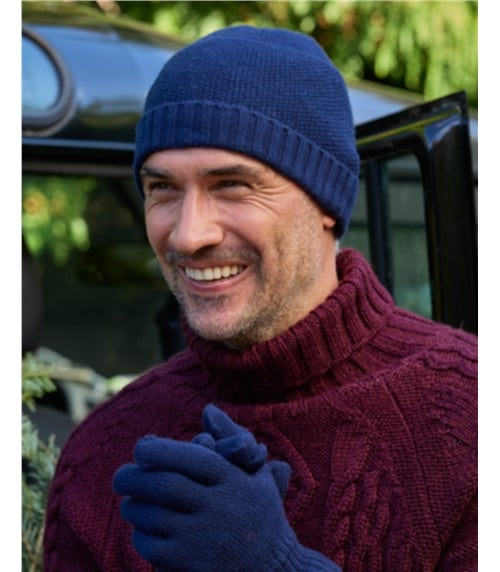 Mens Essential Lambswool Beanie Hat