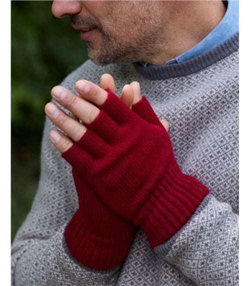Mens Essential Lambswool Fingerless Glove