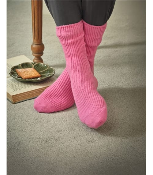 Chaussettes côtelées - Femme - Cachemire & Mérinos