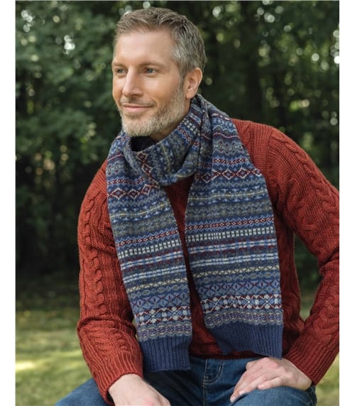 Mens Fairisle Lambswool Scarf