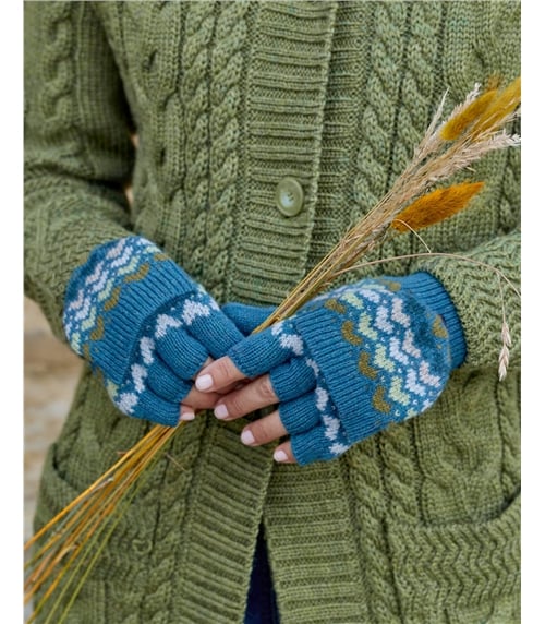 Heart Fairisle Capped Mitten