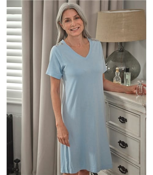 Jersey Lace Insert Nightie