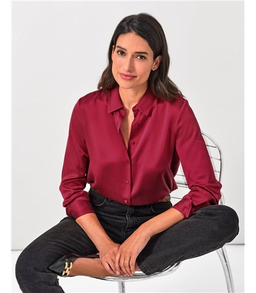 Sand Washed Pure Silk Satin Blouse
