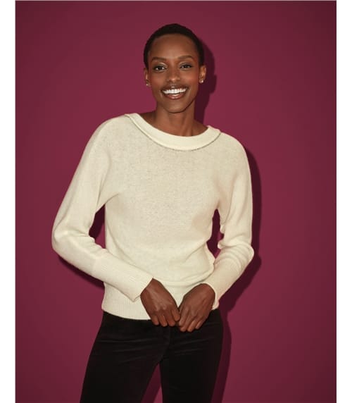 Fluffy Diamante Bow Sweater