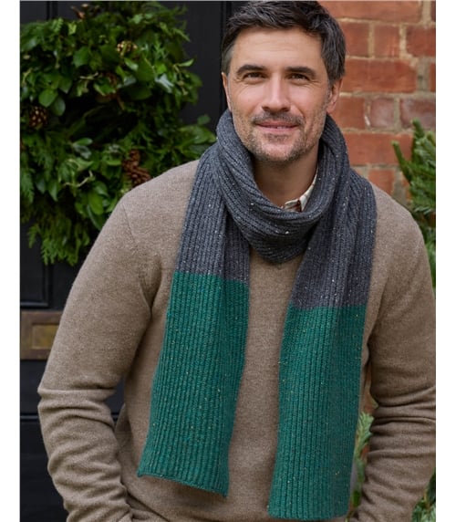 Mens Nep Yarn Colourblock Scarf