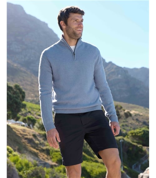 Mens Lambswool Zip Neck Jumper