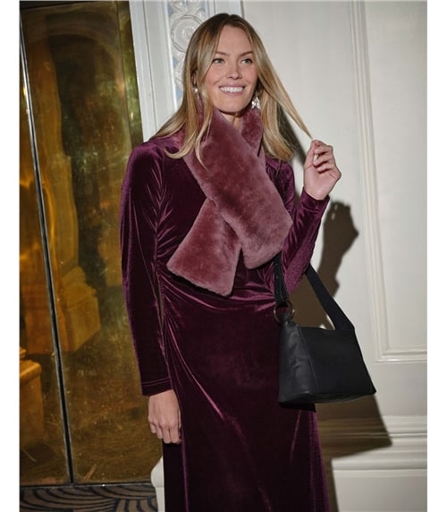 Silk Lined Shearling Scarf