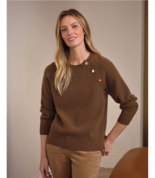 Cashmere Blend Button Sweater