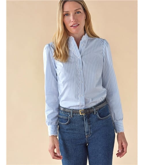 Lace Trim Cotton Shirt
