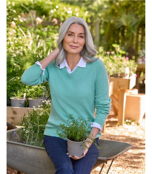 Pull à col V - Femme - Laine d’agneau certifiée 100% RWS