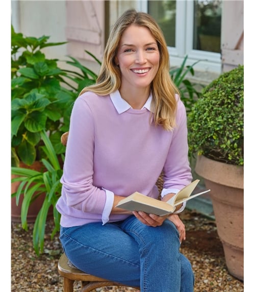 Pull à col rond - Femme - Cachemire & Mérinos