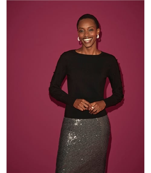 Cashmere Blend Pearl Sweater