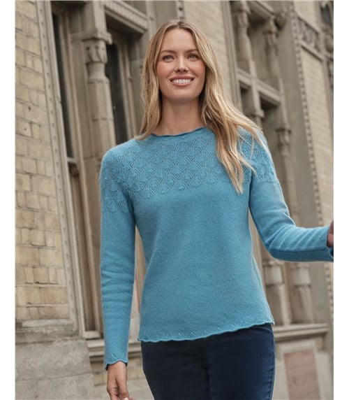 Lacy Chiffon Tie Sweater