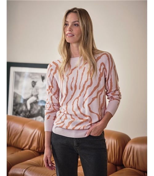 Wool Cashmere Zebra Boyfriend Sweater