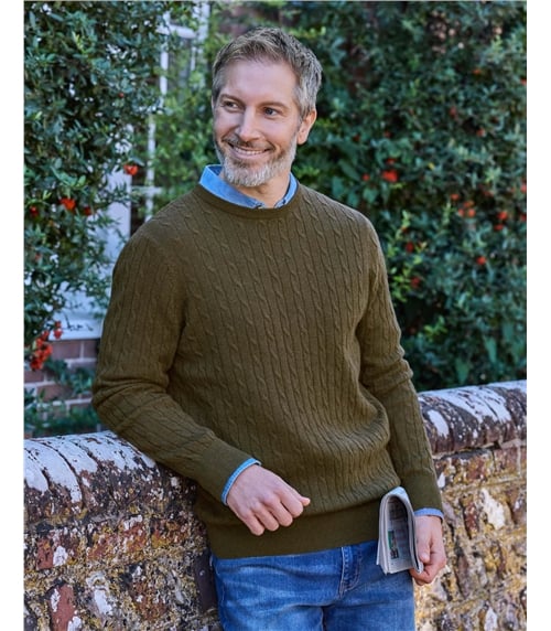 Cashmere and Merino Cable Sweater