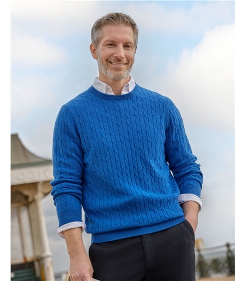 Cashmere and Merino Cable Jumper