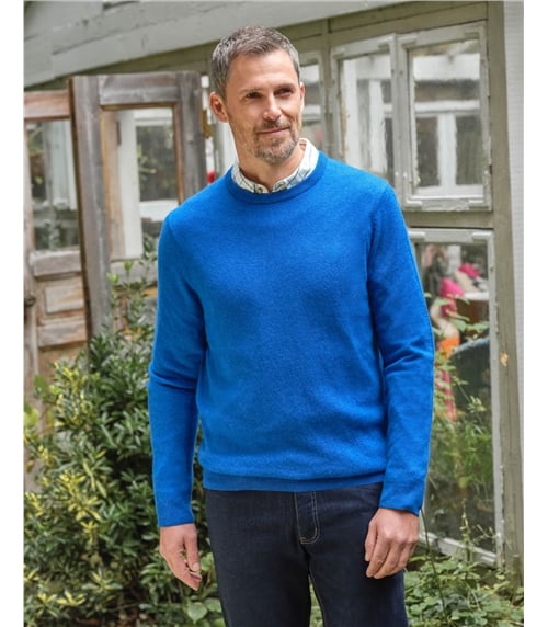 Pullover mit Rundhalsausschnitt aus Merinowolle und Kaschmir für Herren