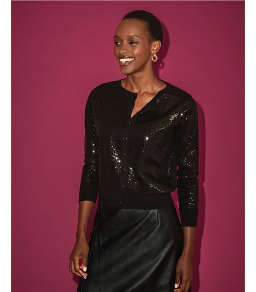 Sequin Crew Cardigan
