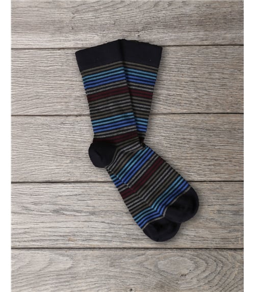 Mens Bamboo Multi Stripe Socks