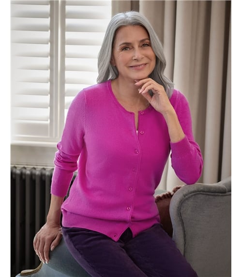 Cashmere Merino Crew Neck Cardigan