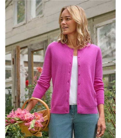 Cashmere Merino Crew Neck Cardigan