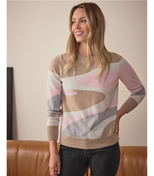 Cashmere Swirl Intarsia Sweater