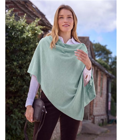 Poncho à boutons - Femme - Cachemire & Mérinos