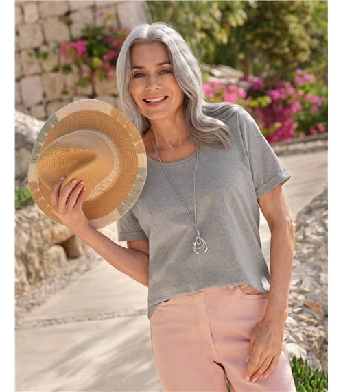 Shirt mit tiefem Ausschnitt aus Bio-Baumwolle