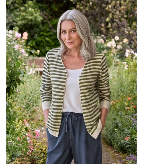 Cardigan classique à col V- Femme - Cachemire & Mérinos