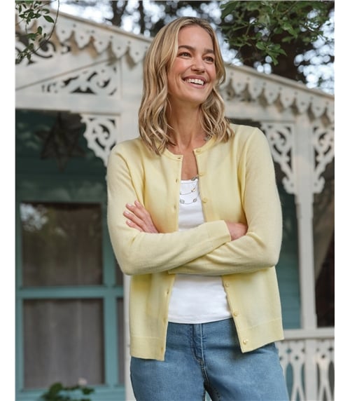 Cashmere Merino Crew Neck Cardigan