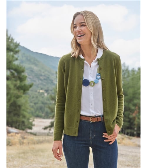 Cashmere Merino Crew Neck Cardigan