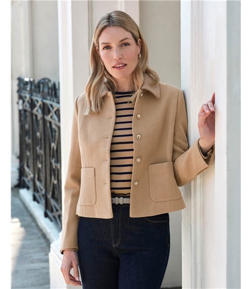 Wool Blend Collar Jacket